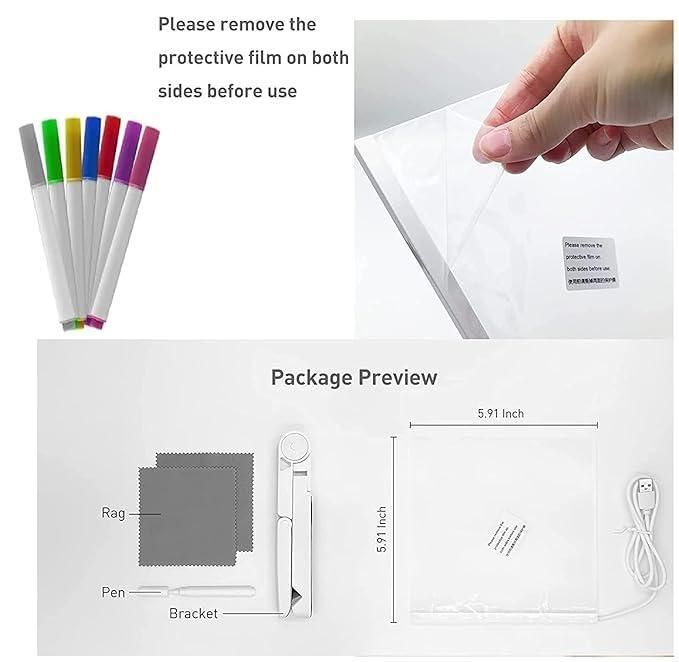 INNOVATION™ 3D LED Light Glass Acrylic Writing pad
